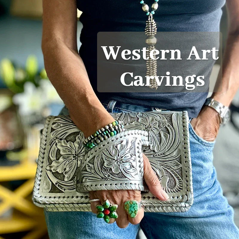 "Silver Flower Dance" Western-Style Clutch - Image 4