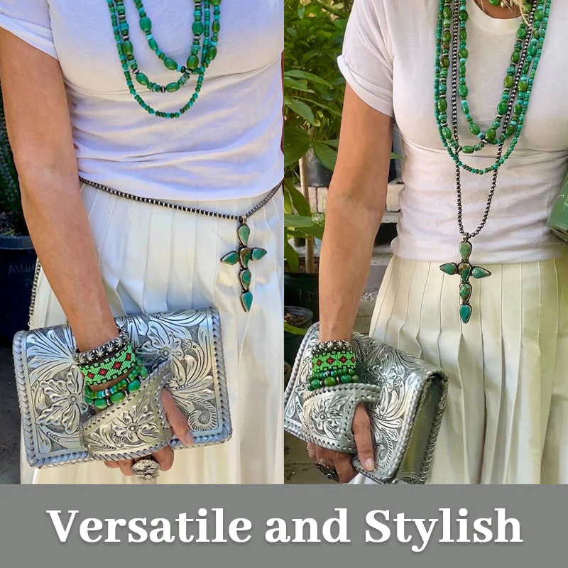 "Silver Flower Dance" Western-Style Clutch - Image 6